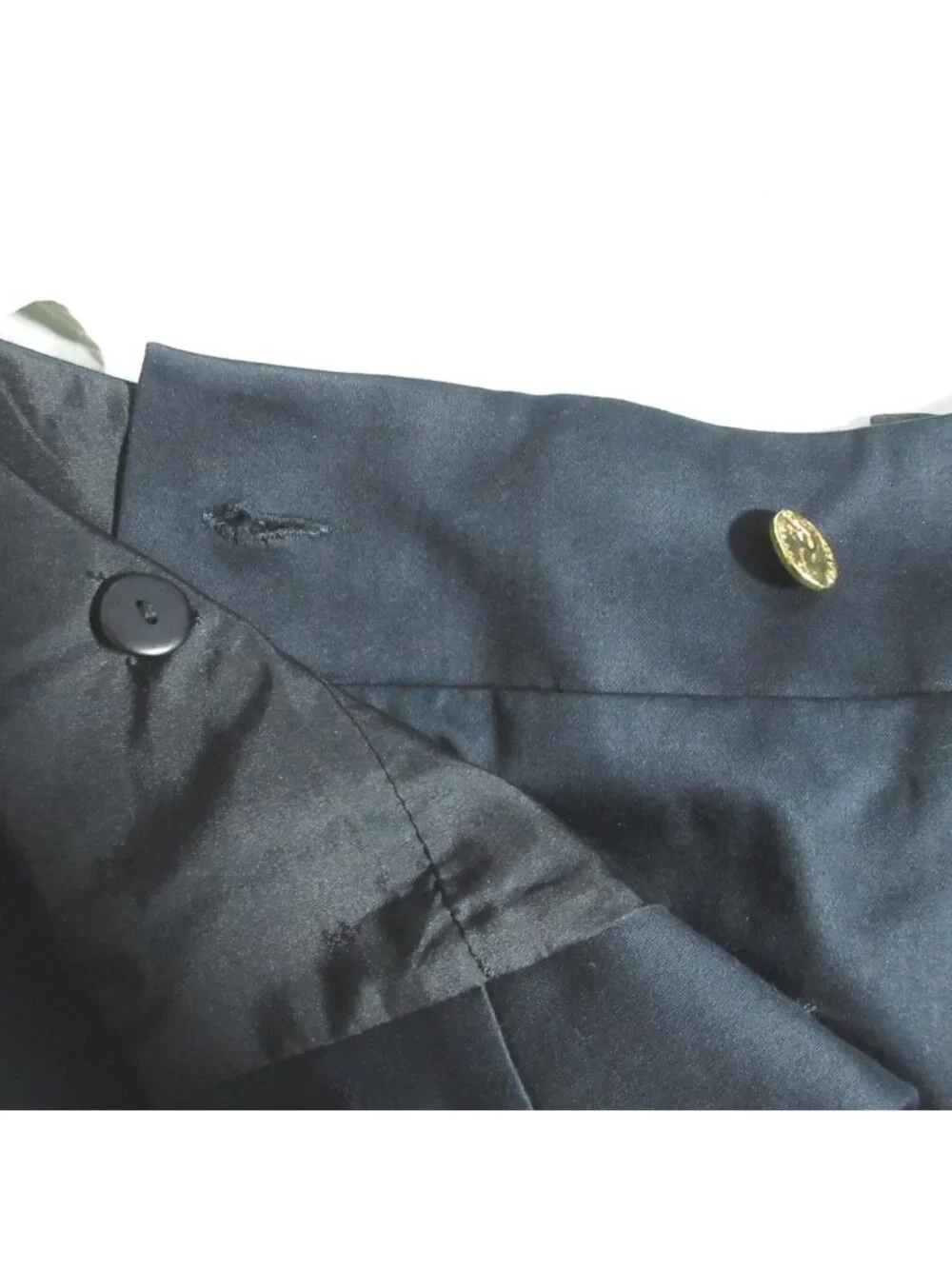 Chanel Vintage Gold Button Mini Skirt 34 Black